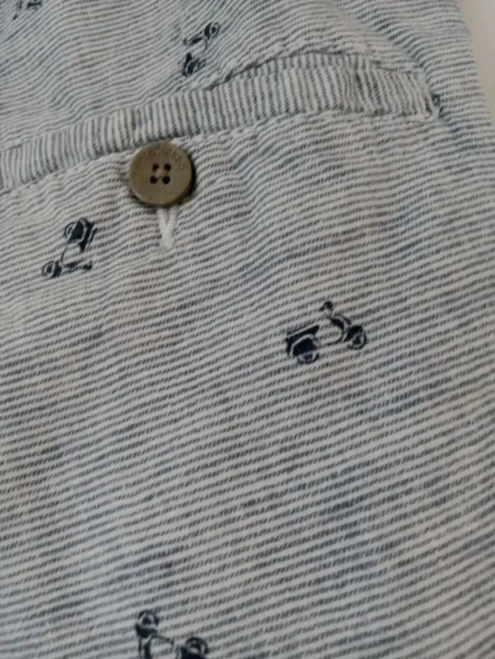 Point Zero Linen Blend Shorts Men's Size 30 Waist Gray Striped Chino Shorts